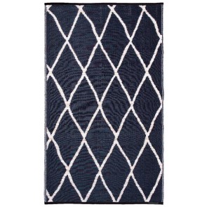 Fab Rugs Nairobi Black and Natural Diamond Recycled Plastic Outdoor Rug