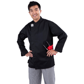 GC Modern Black Long Sleeve Chef Jacket by Global Chef