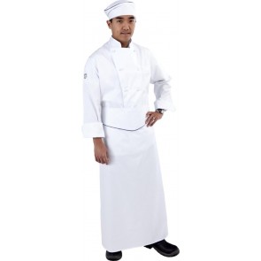 Classic (100% Cotton) White Long Sleeve Chef Jacket by Global Chef