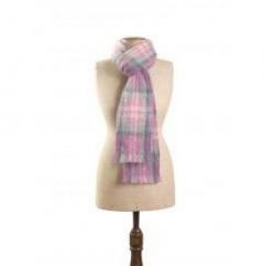 Mohair Amethyst Check Scarf by St Albans