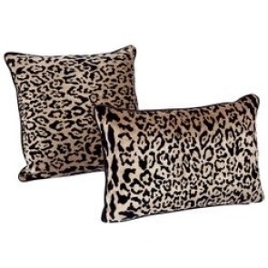 Cafe Lighting Serene Leopard Chenille w Black Velvet Cushion