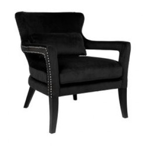 Cafe Lighting Blake Arm Chair - Black Velvet