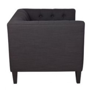 Cafe Lighting Tuxedo Tufted Arm Chair - Charcoal Linen