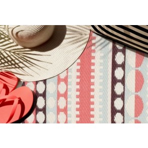 Fab Rugs Rovaniemi Multi Coloured Pink Scandinavian Recycled Plastic Outdoor Rug