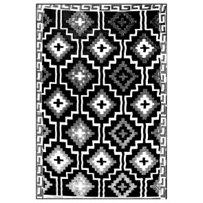Lhasa Black & Cream Outdoor Rug by FAB Rugs