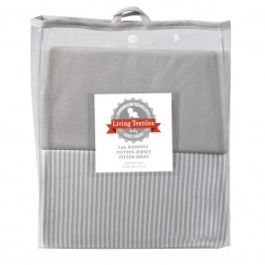 2 Pack Jersey Bassinet Fitted Sheets by Living Textiles