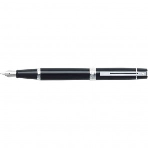 Sheaffer 300 Glossy Black/Chrome Plated Fountain Pen [Medium Nib]