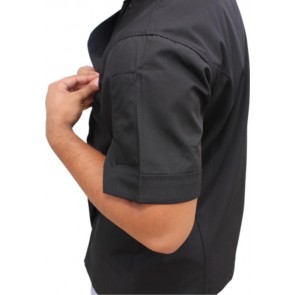 EPIC Light Weight Black Chef Jacket Short Sleeve by Global Chef