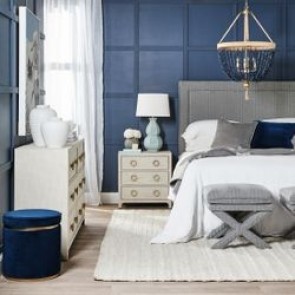 Cafe Lighting Candace Queen Bedhead - Chevron Blue 