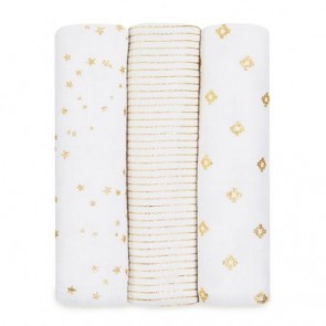 Metallic Gold 3 Pack Classic Swaddles