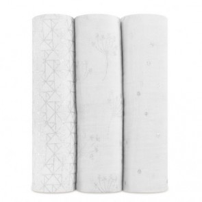 Metallic Silver Deco 3-pack Classic Swaddles