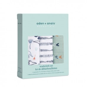 Aden and Anais Essentials Dinotime 3 pack Muslin Washcloths