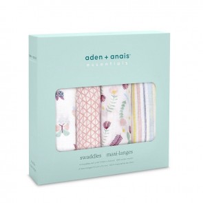 Aden and Anais Essentials Floral Fauna 4-pack Swaddles