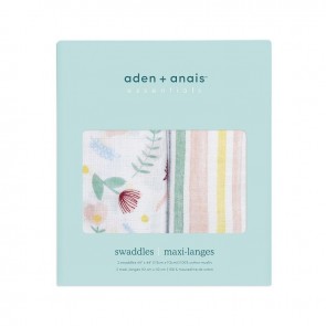 Aden and Anais Floral Fauna 2-pack Muslin Swaddles
