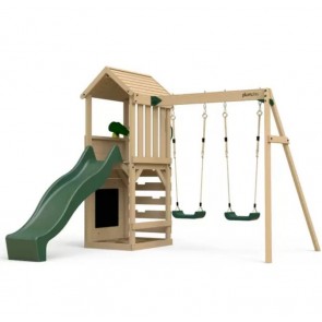 Plum Play Lookout Tower Wooden Climbing Frame with Swings