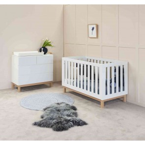 Babyrest Bailey White Nursery Package Cot & Chest