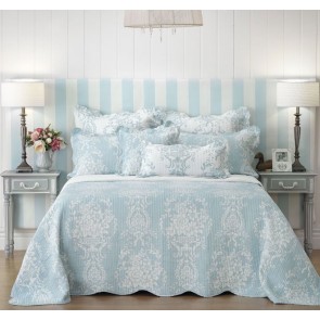 Bianca Florence Blue Queen Bedspread