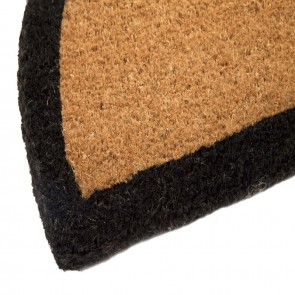 Black Border Half Round 100% Coir Doormat by Fab Rugs