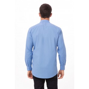 Blue Basic Men Dress Shirt by Chef Works