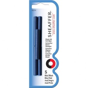 Sheaffer Blue/Black Skrip Ink Fountain Pen Cartridges (5/Card)