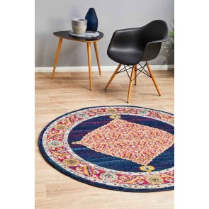 Century 966 Royal Blue Round by Rug Culture