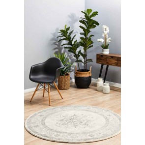 Century 977 Silver Round by Rug Culture
