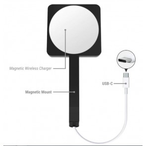 Apple MagSafe compatible Magnetic Charger and Mount - Black