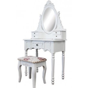 Living Good Dressing Table 5 Drawers with Mirrors & Stool 03