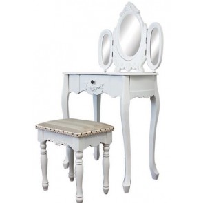 Living Good Dressing Table with 3 Mirrors & Stool 01