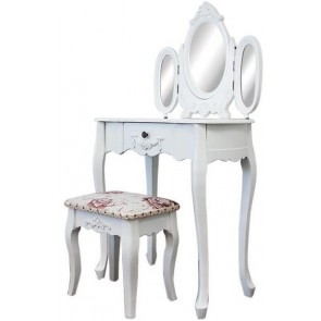 Living Good Dressing Table with 3 Mirrors & Stool 03