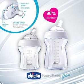 Chicco Natural Feeling Glass Bottle - 0M + 250ML