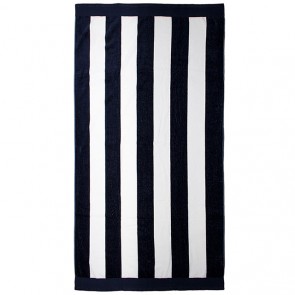Bambury Stripe Navy Egyptian Cotton Beach Towels