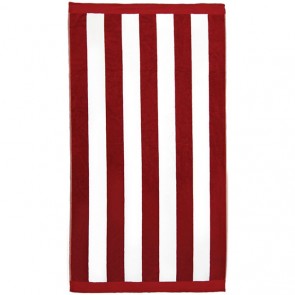 Bambury Stripe Red Egyptian Cotton Beach Towels
