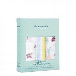 Aden and Anais Essentials Floral 3 pack Muslin Washcloths