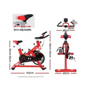 Everfit Exercise Spin Bike Red