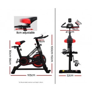 Everfit Spin Exercise Bike Cycling Black