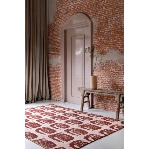 Woodblock Red 163001 Rug by Ted Baker 