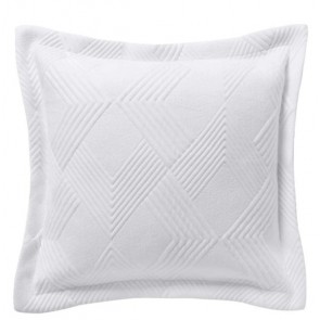 Cassiano White Jacquard European Pillowcase By Bianca