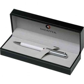 Sheaffer Intensity White/Spiral Cap/Chrome Plated Ballpoint Pen