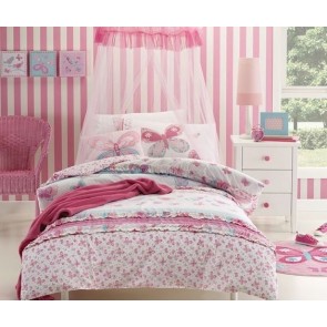 Katie Butterfly Double Quilt Cover Set by Jiggle and Giggle