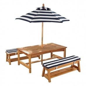 Kidkraft Outdoor Table & Chair Set with Cushions & Umbrella