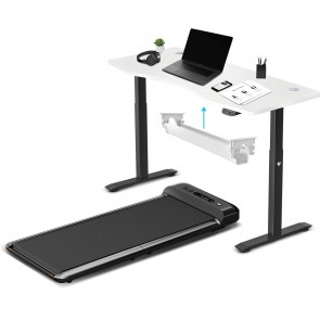 Lifespan Fitness M2 Treadmill with ErgoDesk Automatic White Standing Desk 1500mm + Cable Management Tray