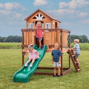 Lifespan Kids Backyard Discovery Echo Heights Cubby House with Slide