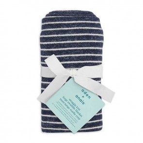 Navy Stripe Snuggle Knit Range Blanket by Aden and Anais