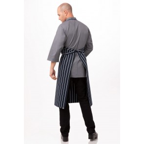Navy With Chalk Stripe English Chef Apron by Chef Works