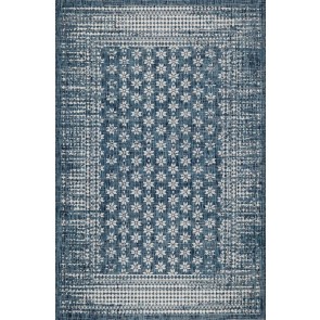 Pearl Blue Floral Polypropylene Outdoor Rug by Fab Rugs