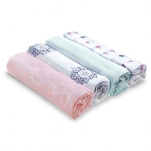 Pretty Pink 4-pack Muslin Swaddles