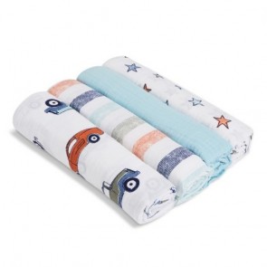 Hit the Road 4-pack Muslin Swaddles