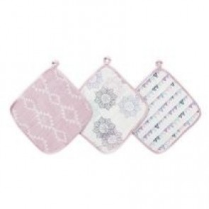 Pretty Pink Muslin Washcloths 3-pack