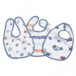 Hit the Road Muslin 3-pack Snap Bibs Aden by Aden and Anais